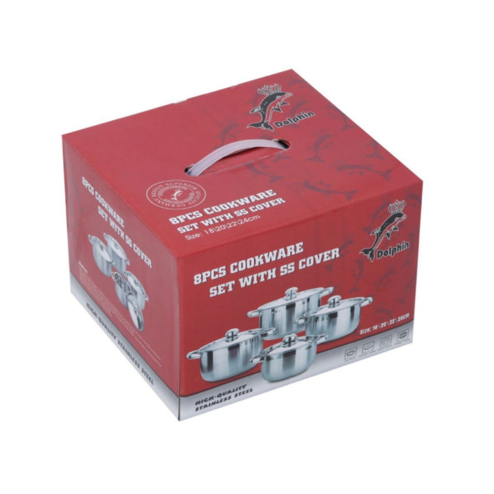 Dolphin - 8pc Stainless Steel Cookware Set