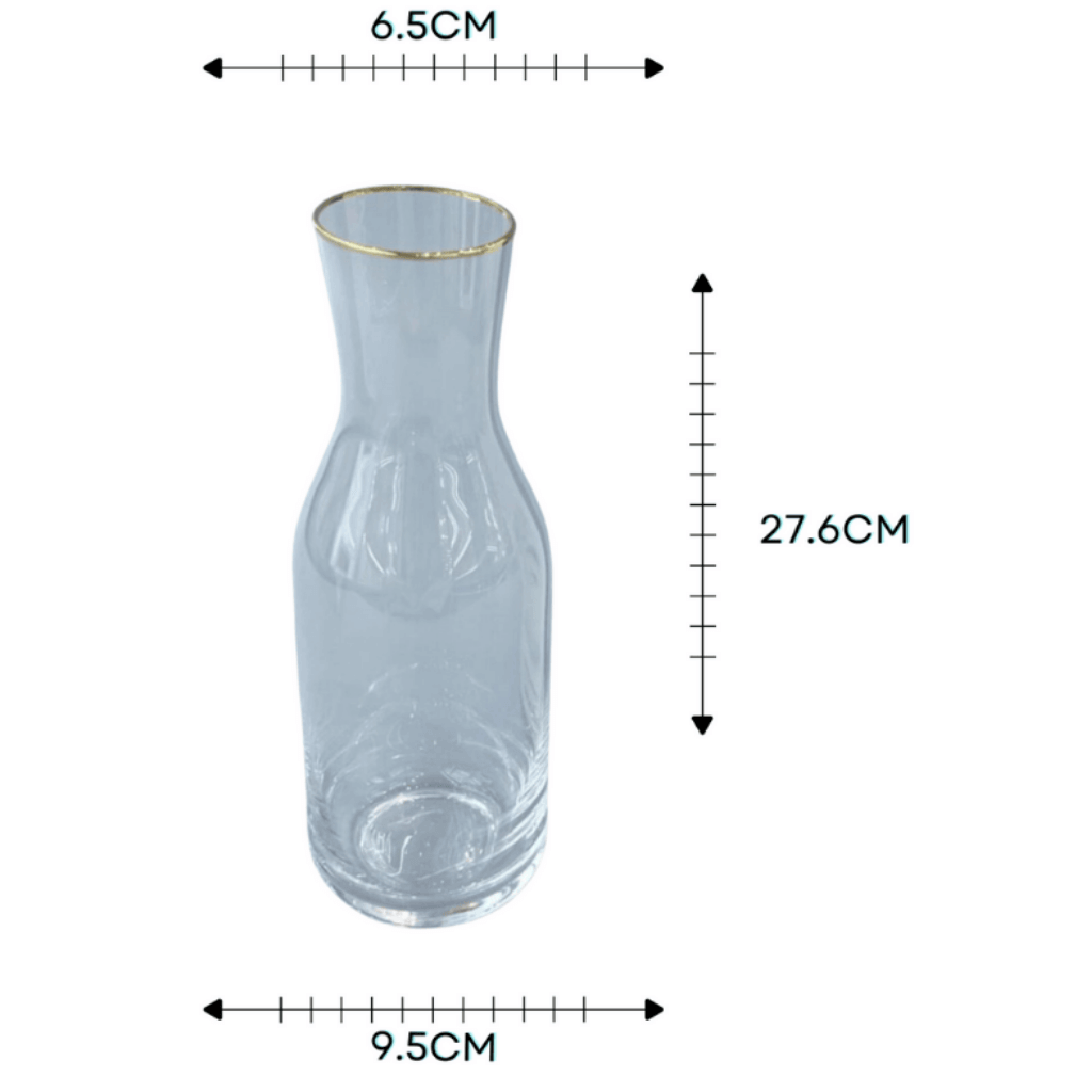 Glass Jug - Elegant Gold Rim 1L