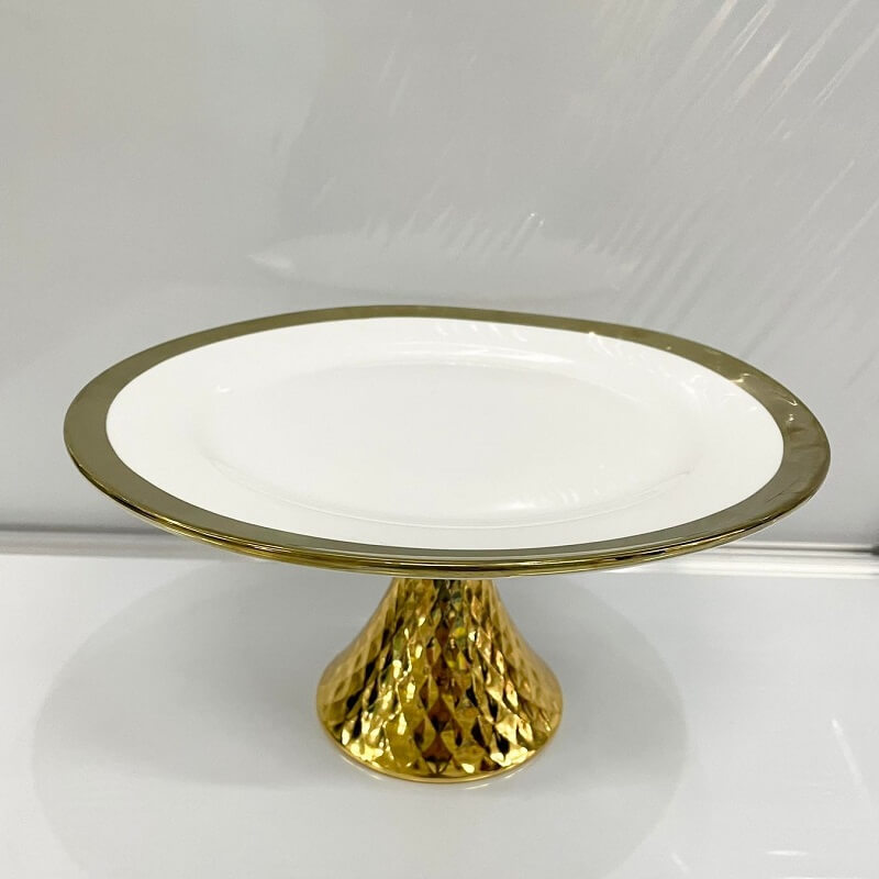 Cake Stand - Gold Rim