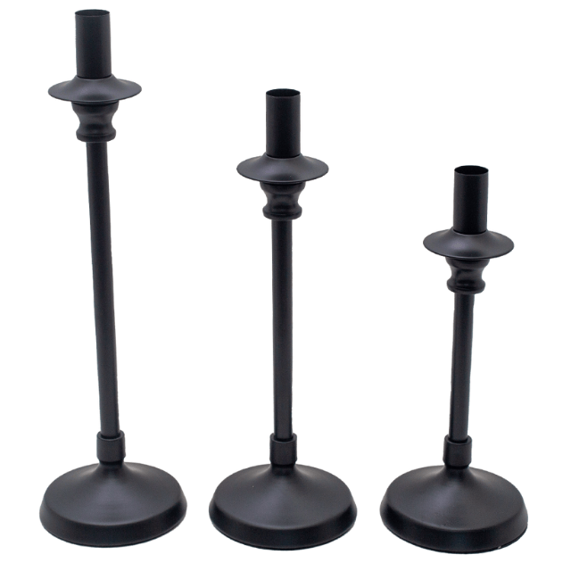 Candle Stands Pillar black candle holder Ahmeds Textiles