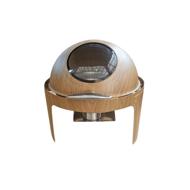 Chafing Dish - Roll Top With Window Wood Look