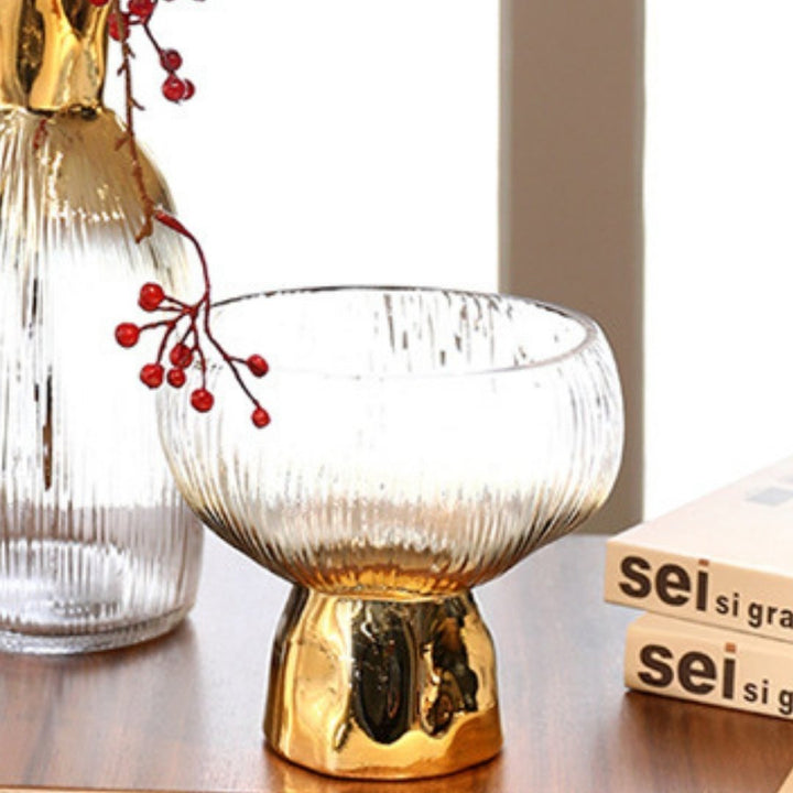 Mushroom Gold Base Glass Vase