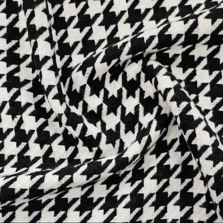 Houndstooth Tweed Knit Fabric