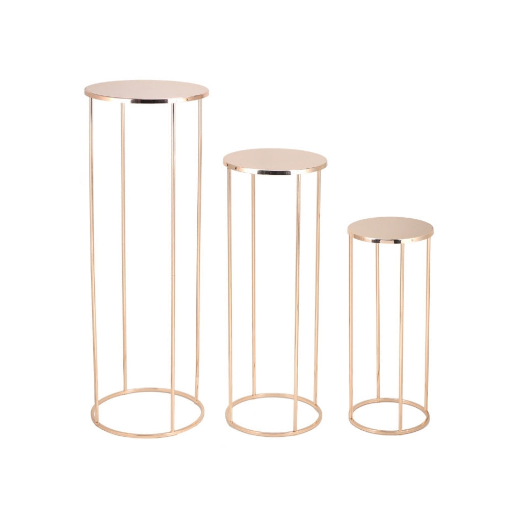 3pc Metal Plinth Set - Milan