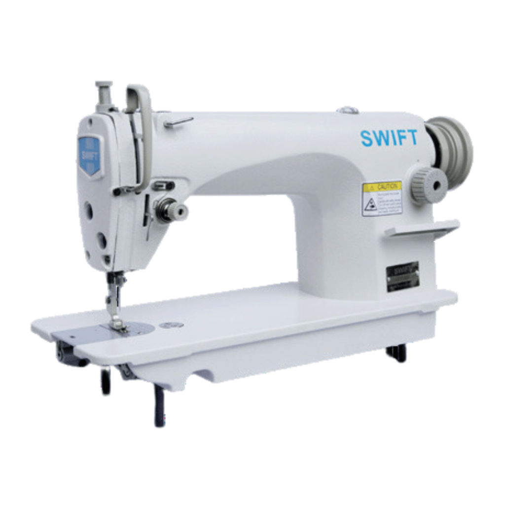 A Swift SM8700 industrial straight lockstitch sewing machine with a white body, shown on a white background.