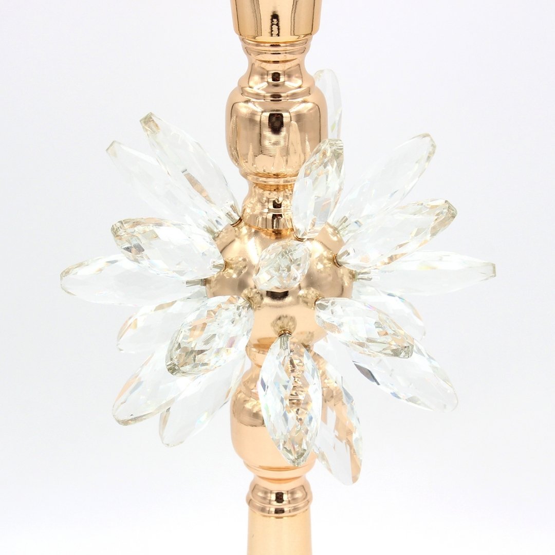 Centerpiece Stand - Gold Metal with Crystal Flower