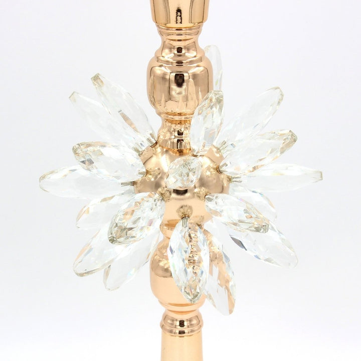 Centerpiece Stand - Gold Metal with Crystal Flower