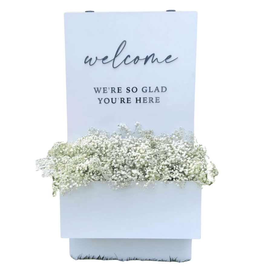 Event Welcome Board With Flower Holder