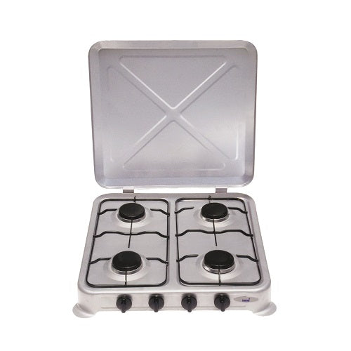Gas Stove - 4 Burner Enamel + Lid