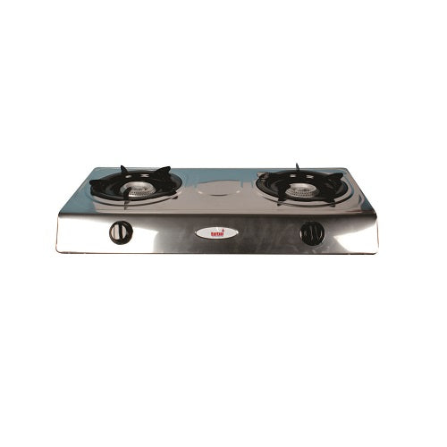 Gas Stove - 2 Burner Polished Steel