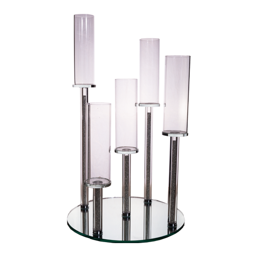 Candle Holder - 5 pc glass reed stand