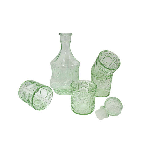 Glass Jug Set - 5pc Glass with Lid
