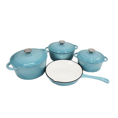Cast Iron Pot Set - 7pc Leopard