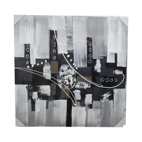 Canvas Painting - Abstract gray and white