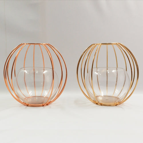 Centre Piece - Wire Vase round