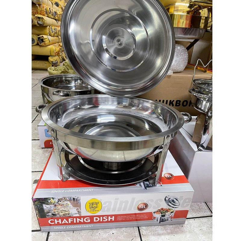 Chafing Dish - 7.5L Round Hook Silver