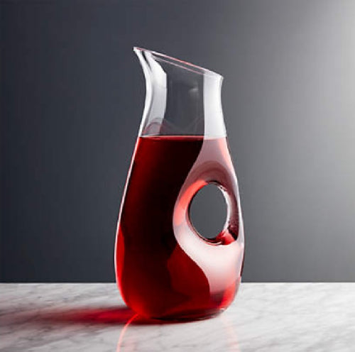 Glass Jug 1 Litre - 29cm with Hole - Clear