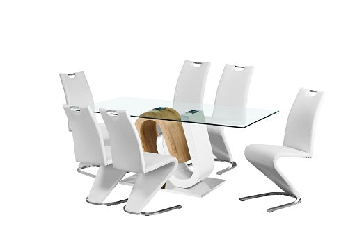 Dining Set - Glass Table + 6 Chairs