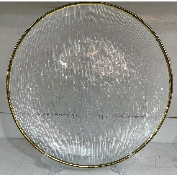 Underplate - Glass Frosted Oyster Gold Edge