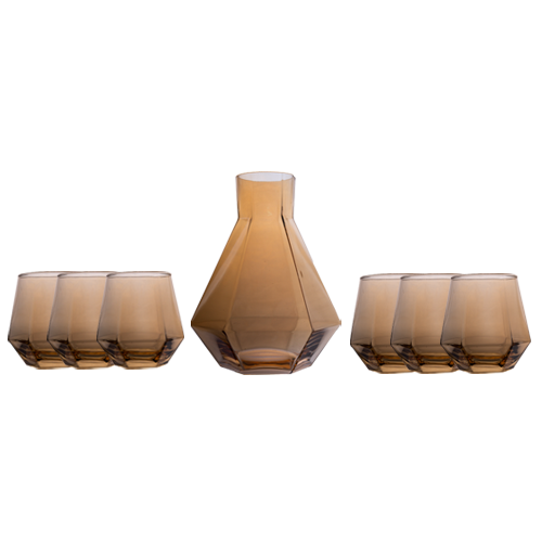 Glass Jug Set -  7pc Dixon - Gold 613-17