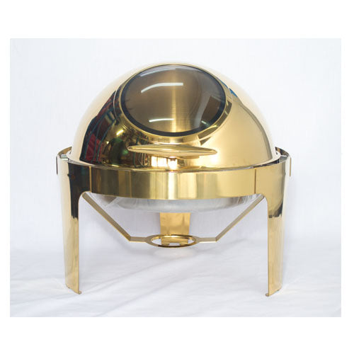Chafing Dish - Round Roll Top Gold with Window
