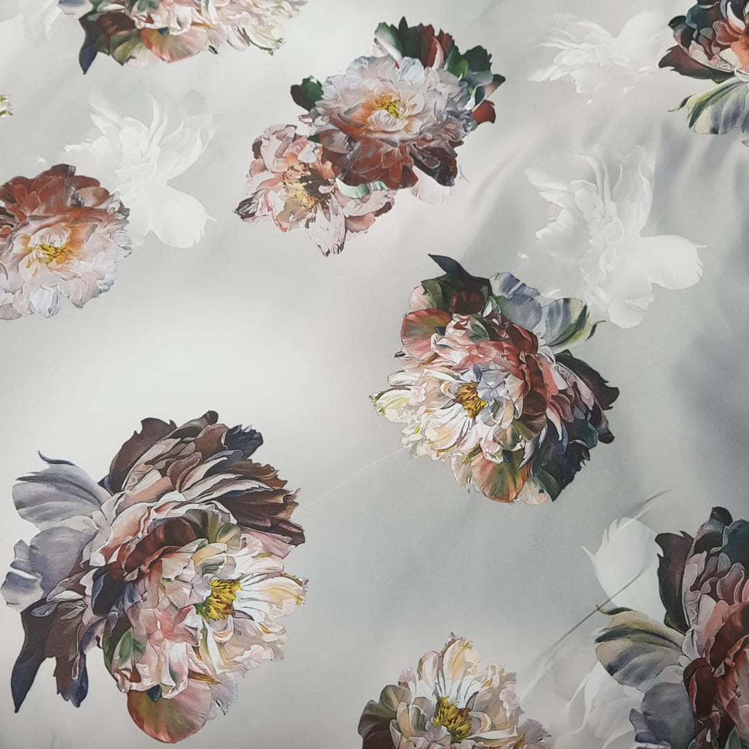 Printed Duchess Satin - Light Grey