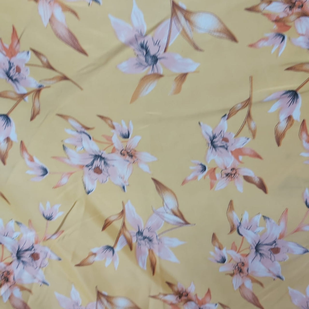 Printed Duchess Satin - Light Yellow