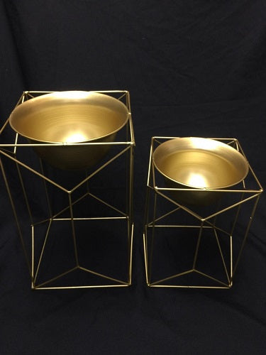 Centre Piece- Wire vase polygon 2pc set