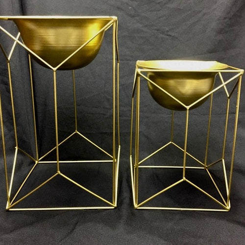 Centre Piece- Wire vase polygon 2pc set