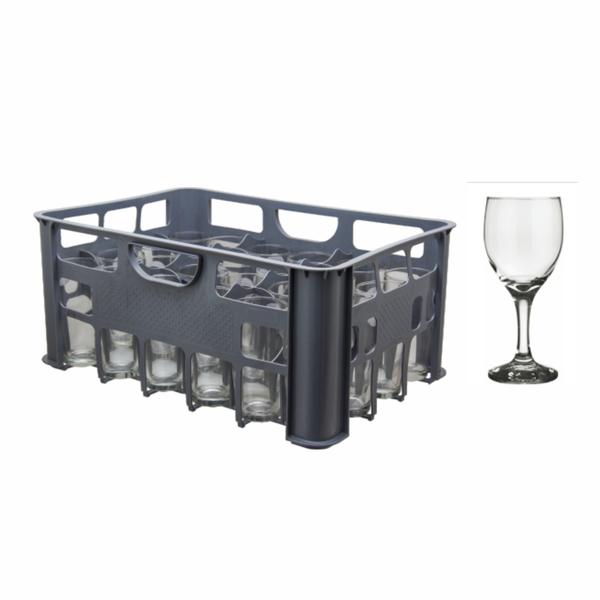 Wine Glass - Regent 24's Including Plastic Crate Grey