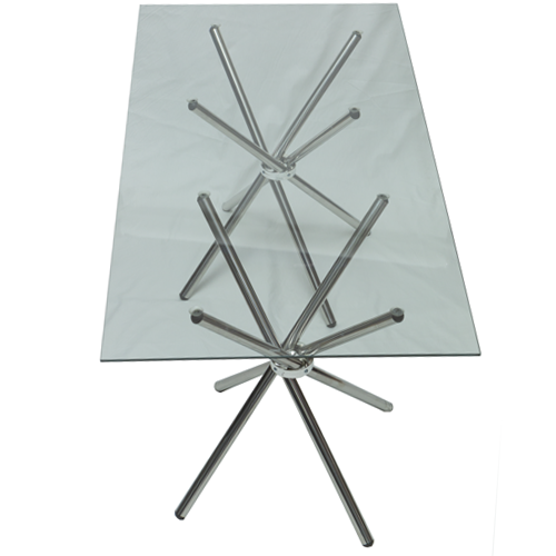 Cafe Table - Rectangle Glass Top Clear – Ahmeds Textiles