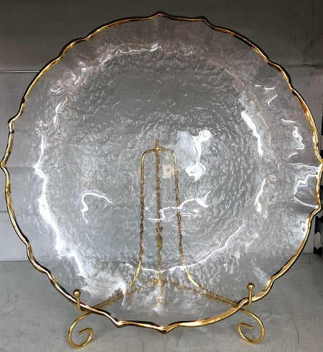 Underplate - Glass Frosted Gold Edge