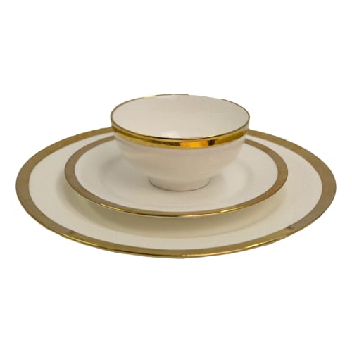 Dinner Sets  - 3pc Gold Rim