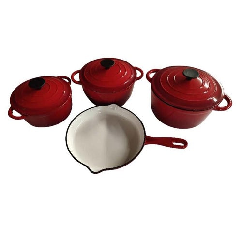 Cast Iron Pot Set - 7pc Leopard