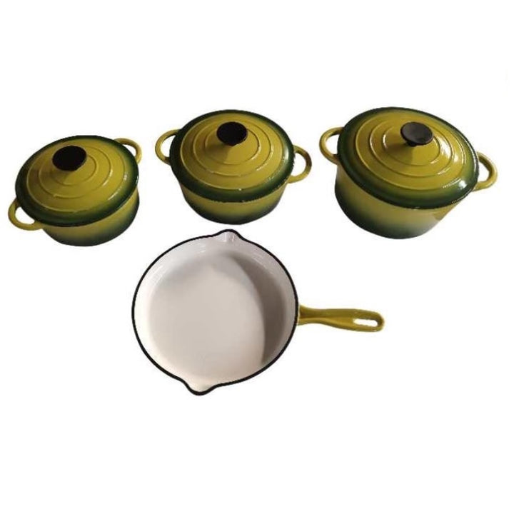 Cast Iron Pot Set - 7pc Leopard