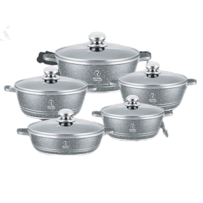 10 Piece Aluminum Pot Set – Granite Finish