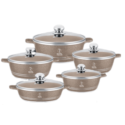 10 Piece Aluminum Pot Set – Granite Finish