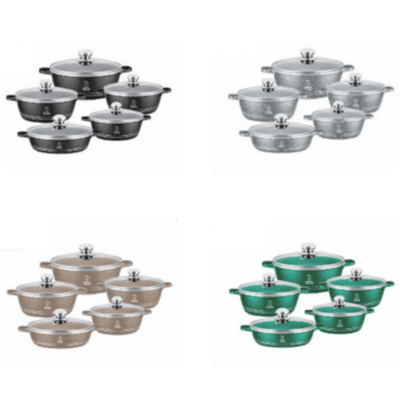 10 Piece Aluminum Pot Set – Granite Finish