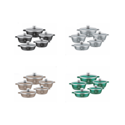 10 Piece Aluminum Pot Set – Granite Finish