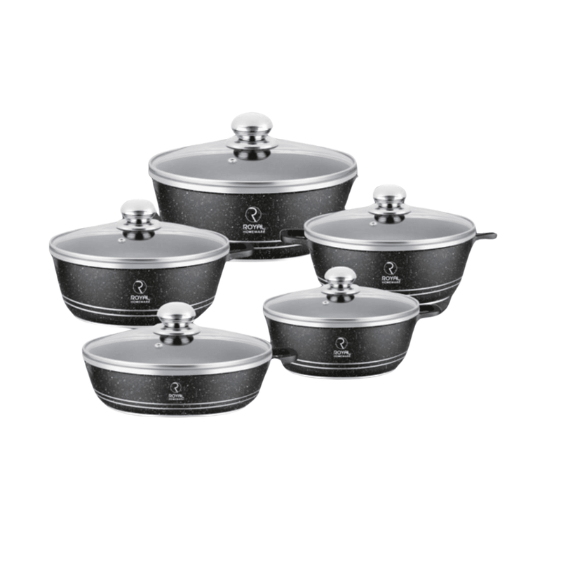 10 Piece Aluminum Pot Set – Granite Finish