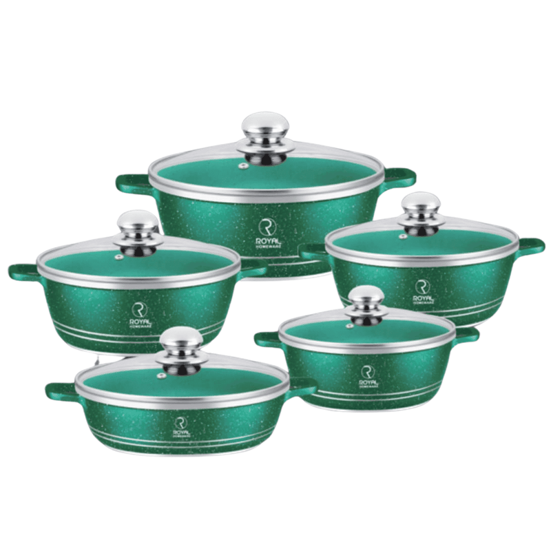 10 Piece Aluminum Pot Set – Granite Finish