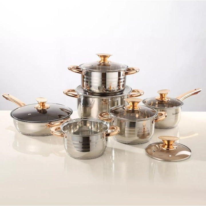 12pc Haus Roland Heavy Steel Cookware