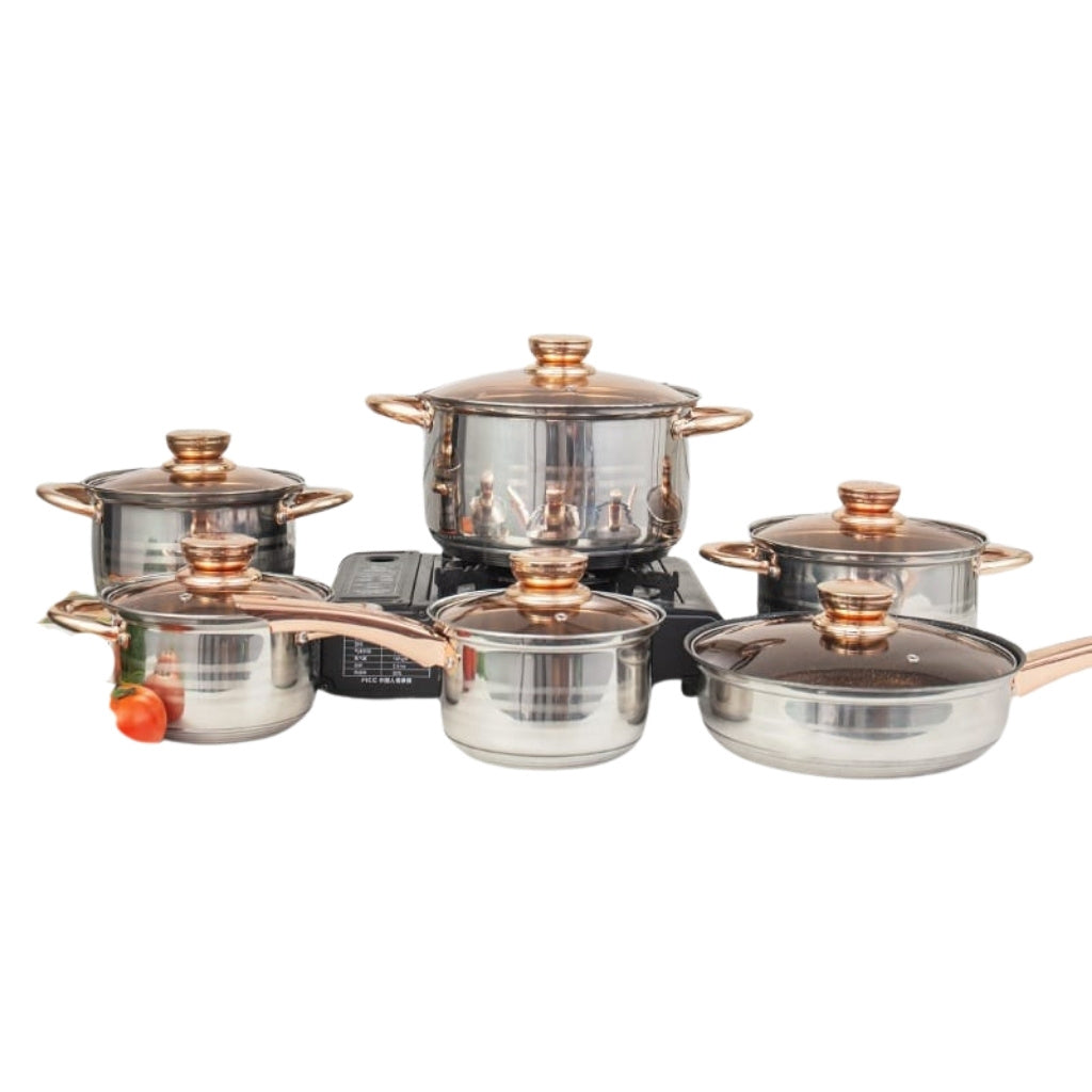 OLDMOUNTAIN 480深型 COPPER BRASS STAINLESS 12pc Haus Roland Heavy Steel Cookware – Ahmeds Textiles