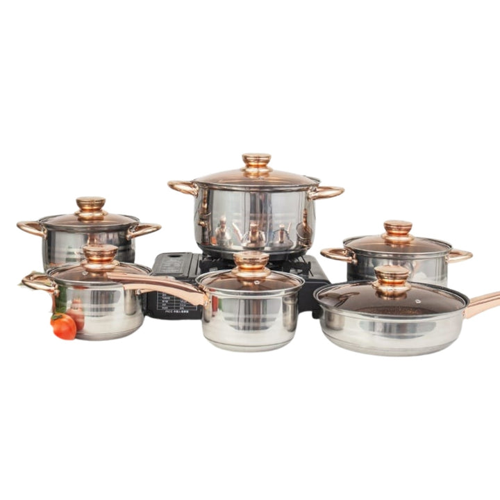 12pc Haus Roland Heavy Steel Cookware