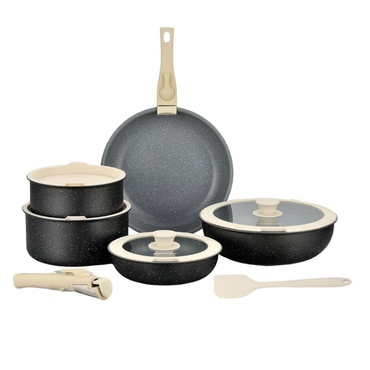 12pc Non Stick Cookware with Detachable Handles