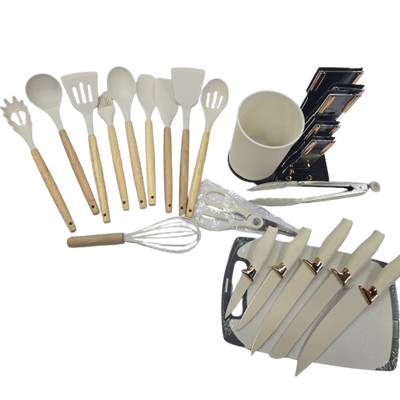 Premium 19-Piece Kitchen Utensil and Knife Set