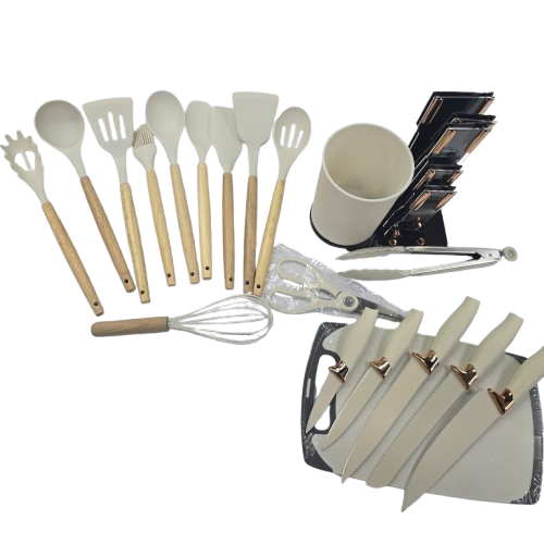 Premium 19-Piece Kitchen Utensil and Knife Set