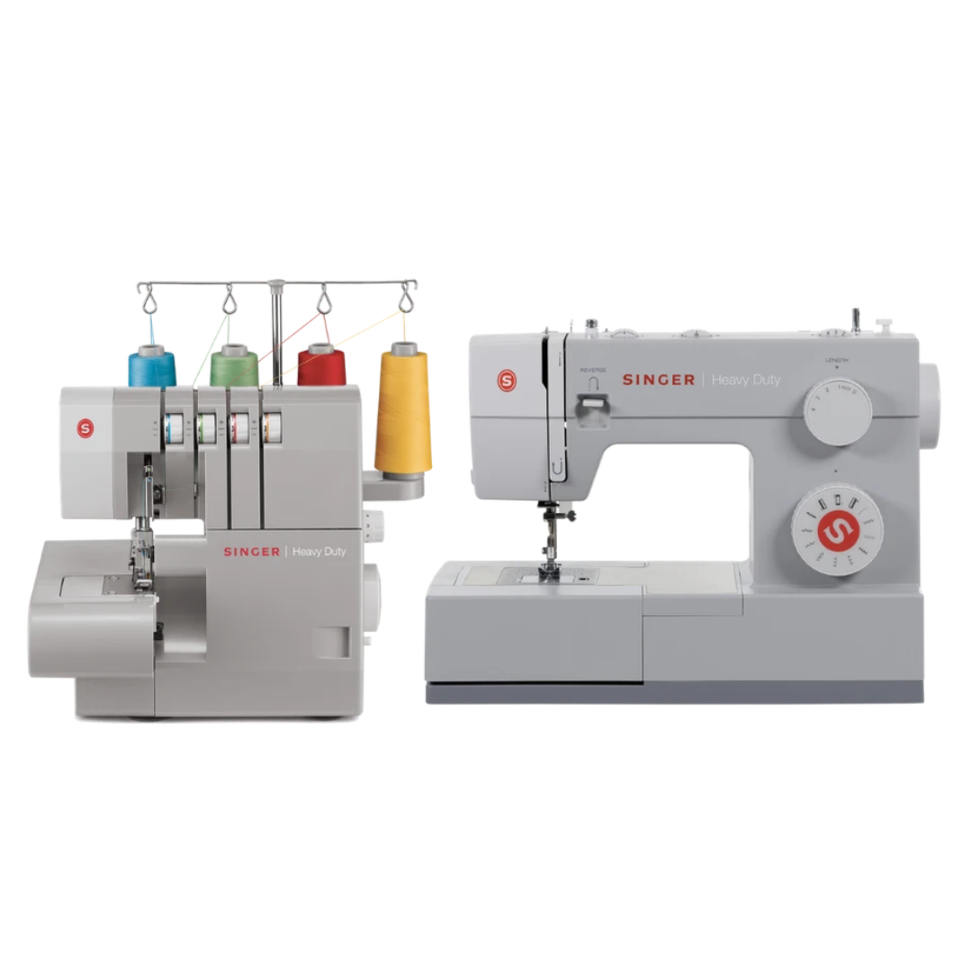 Singer Heavy Duty Sewing Combo – Sewing Machine + 4-Thread Overlocker + Extension Table