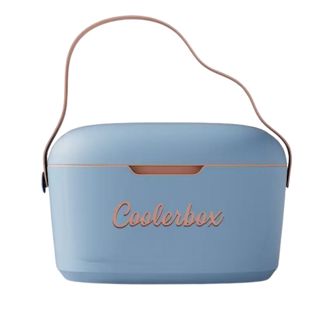 Portable Cooler Box with Leather Strap Handles - 20L