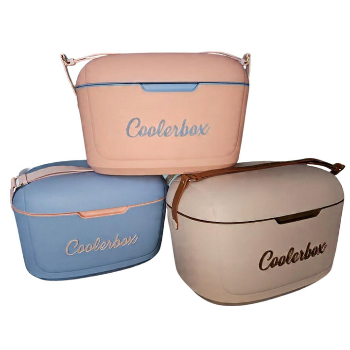 Portable Cooler Box with Leather Strap Handles - 20L